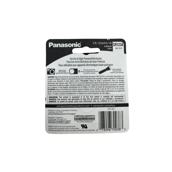 Panasonic Pila de litio CR123A - Imagen 2