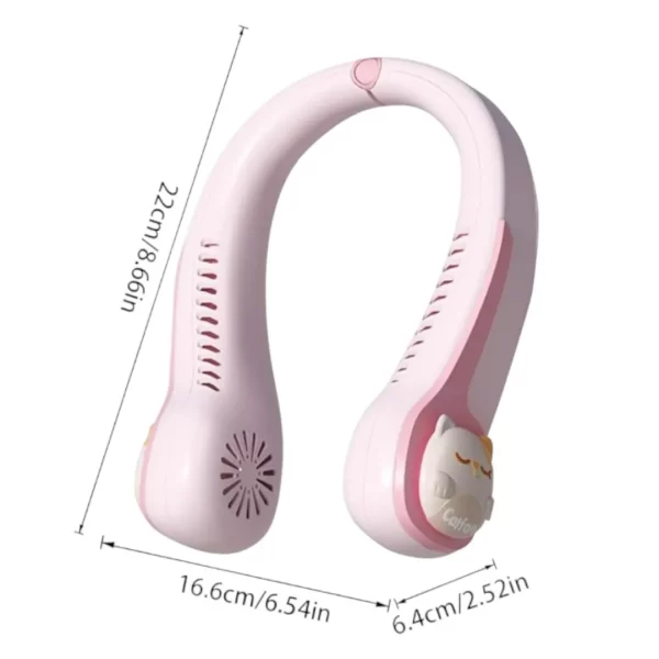 Ventilador de cuello rosa con diseño - Imagen 3